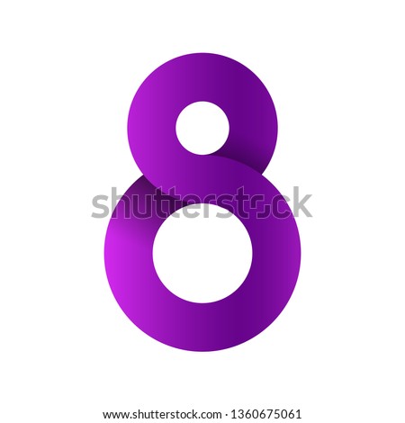 Number eight on white background