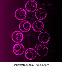 The number eight in performance glowing ball. Vector illustration.