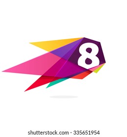 Number eight with polygonal comet.