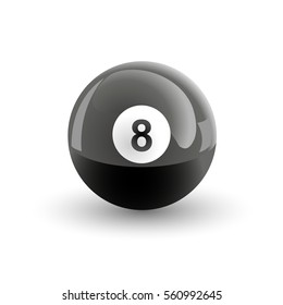Number eight pool ball isolated illustration
