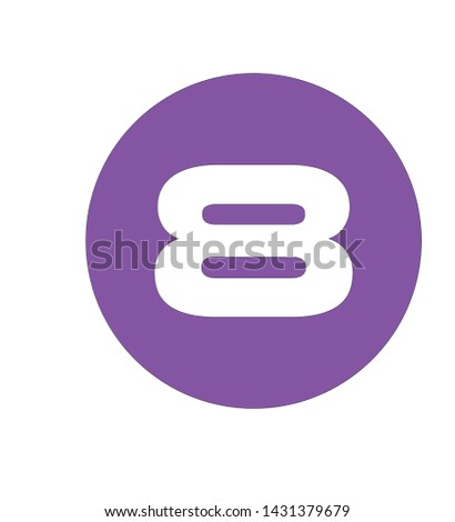 number eight in a purple circle