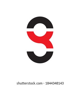Number Eight with Q letter or QG letter logo design vector