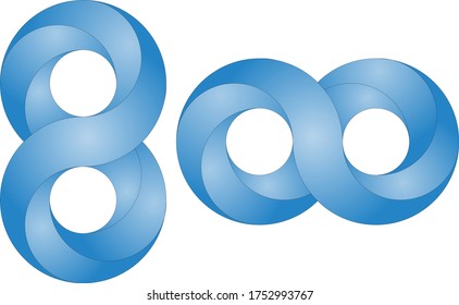 number eight, number eight with a semi-3D design