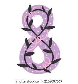Number eight. Vector illustration. Happy Birthday.
