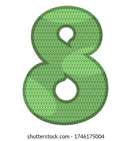 Number Eight Vector Illustration. Number Eight Isolated On White Background
