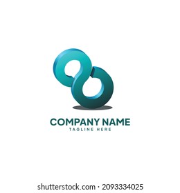 Number eight vector illustration for logo or business identity