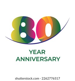 number eighty 80 year anniversary logo