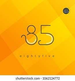 Number eighty five, Digit 85 Logo Icon vector template.