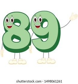 Number Eighty Nine - Cartoon Vector Image