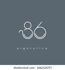 Number eighty six, Digit 86 Logo Icon vector template.