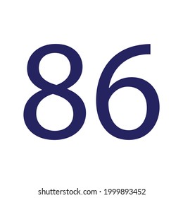 NUMBER EIGHTY SIX SIMPLE CLIP ART VECTOR