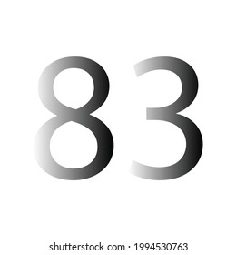 NUMBER EIGHTY THREE SIMPLE CLIP ART VECTOR