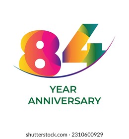 number eighty-four year anniversary logo