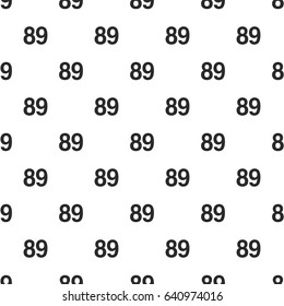 Number Eighty-nine, 89 seamless pattern, isolated on white background. Vector illustration, easy to edit.