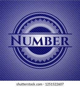 Number emblem with jean texture