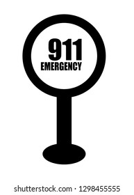 Number emergency 911 and map pin.Designed for your web site design, logo, app, UI