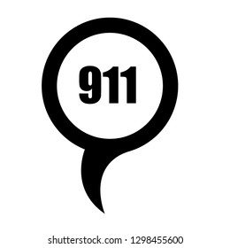 Number emergency 911 and map pin.Designed for your web site design, logo, app, UI