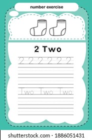 number exercise with cartoon coloring book illustration, vector