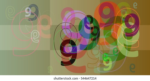 Number, faction between request and 9 abstract nine