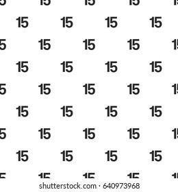 Number Fifteen, 15 seamless pattern, isolated on white background. Vector illustration, easy to edit.