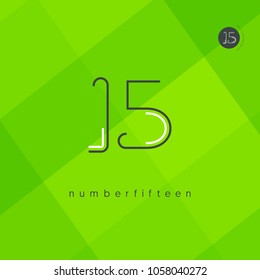 Number fifteen, Digit 15 Logo Icon vector template.