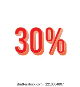 The number fifteen percent is in red - the number 30% is 3D illustrator and render, used for graphic banner design layouts, posters, wallpapers