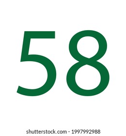 NUMBER FIFTY EIGHT SIMPLE CLIP ART VECTOR