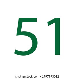 NUMBER FIFTY ONE SIMPLE CLIP ART VECTOR