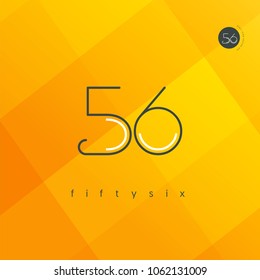 Number fifty six, Digit 56 Logo Icon vector template.