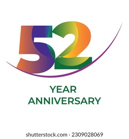 number fifty two year anniversary logo