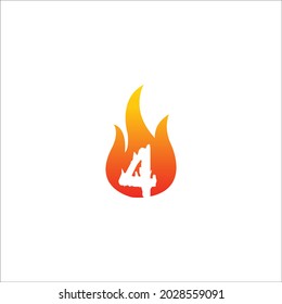 Number with fire effect
fire number 4