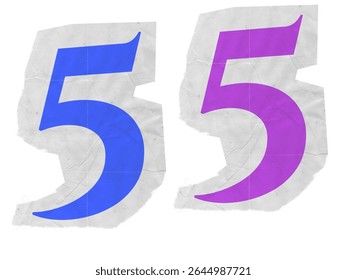 Number Five 5 hand drawn   with many color 2025