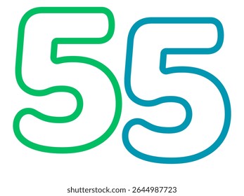 Number Five 5 hand drawn   with many color 2025