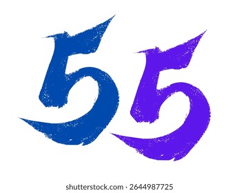 Number Five 5 hand drawn   with many color 2025