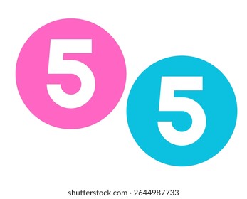Number Five 5 hand drawn   with many color 2025