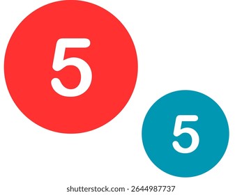 Number Five 5 hand drawn   with many color 2025