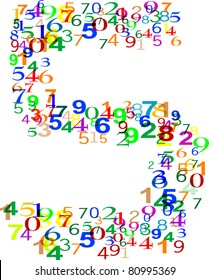 Number Five 5 made from many colorful numbers. vector