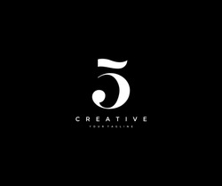 Number Five 5 Minimalist Elegant Logo Design