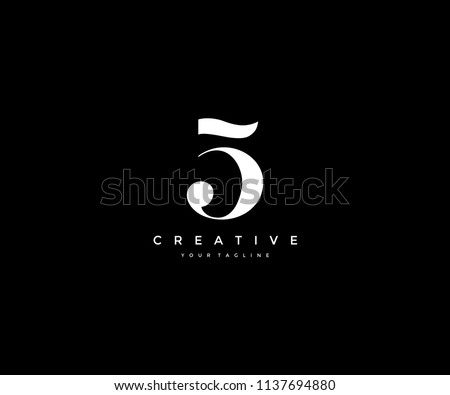 Number Five 5 Minimalist Elegant Logo Design