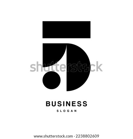 Number Five 5 Minimalist Elegant Logo