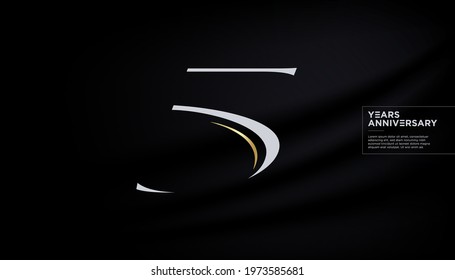 Number five - 5 vector font alphabet, modern dynamic luxury flat design for your unique elements design ; logo, corporate identity, application, creative poster etc.