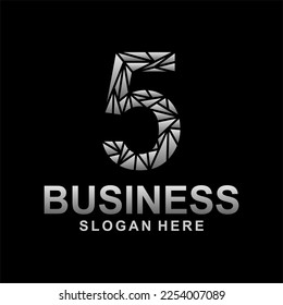 Number Five abstract geometric logo, Logo Vector Design. Abstract, designs concept, logo, logotype element for template.