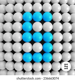 Number five. Abstract mathematics background. 3d vector illustration.