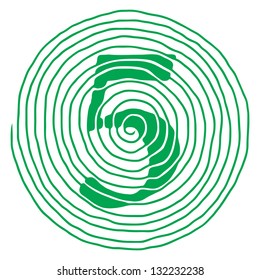 The number five abstract spiral vector illustration