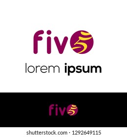 Number Five Abstract Vector Logo Design Template. Creative Number Concept Icon, Logo 5