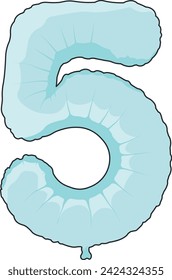 number five balloon without background