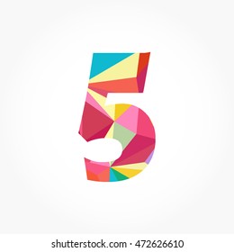 number five in colorful moshaict look