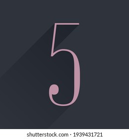 Number five condensed serif logo. Perfect to use in elegant branding, luxury label, wedding invitation, classic layout and more.