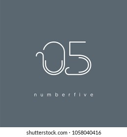 Number five, Digit 5 Logo Icon vector template.