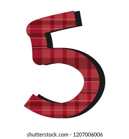 number five font checkered